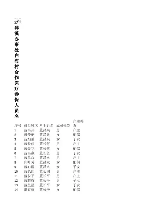 3518906洋溪办事处白海村现有人员情况表xls