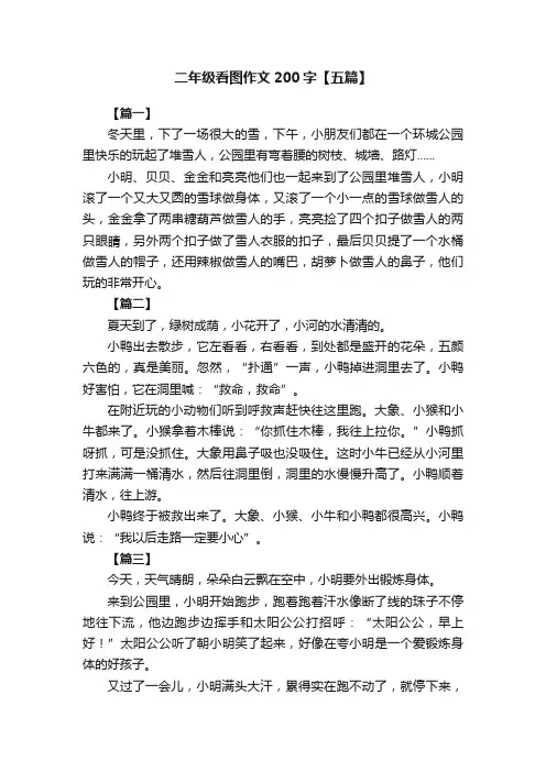 二年级看图作文200字【五篇】