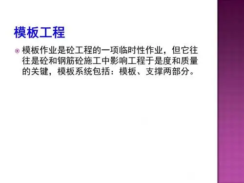 模板工程PPT课件