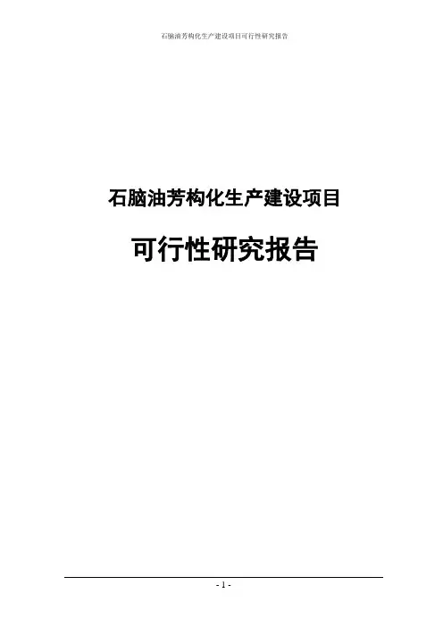 石脑油芳构化生产建设项目可行性研究报告