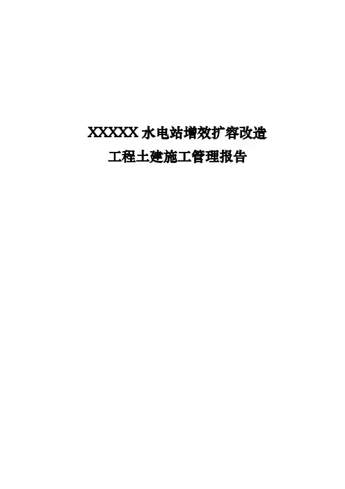 水电站增效扩容改造施工管理报告