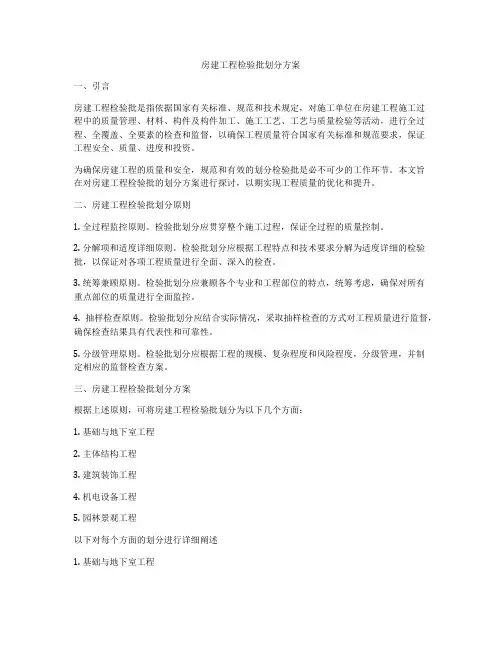 房建工程检验批划分方案