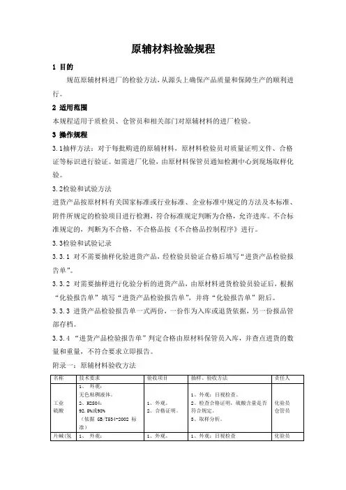 检验规程