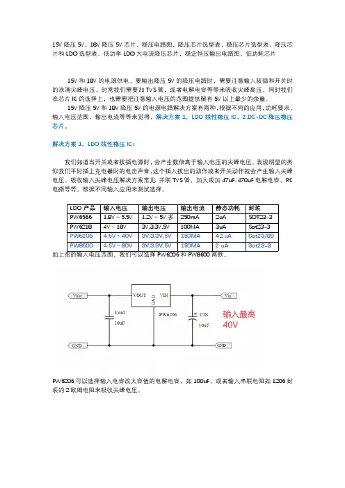 15V降压5V,18V降压5V的IC和LDO芯片的方案