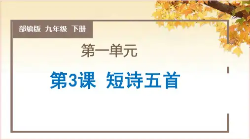 《短诗五首》(教学课件)九年级语文下册同步备课系列(部编版)