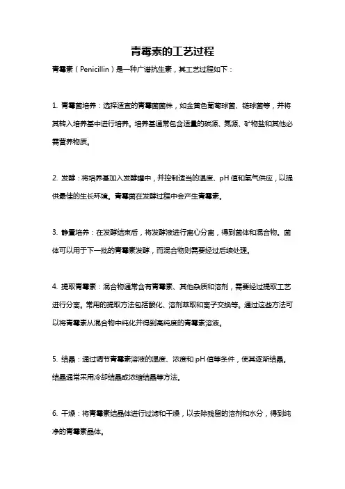 青霉素的工艺过程