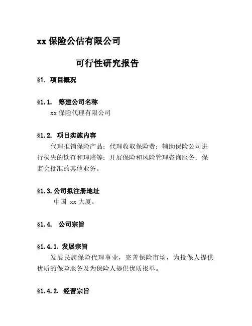 保险公估-可行性研究报告