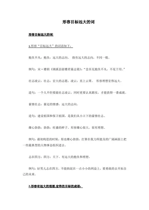 形容目标远大的词