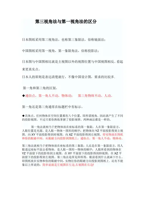 第三视角法与第一视角法的区分