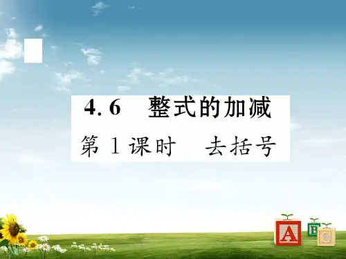 七年级数学上册 4.6 整式的加减 第1课时 去括号课件 (新版)浙教版.精品