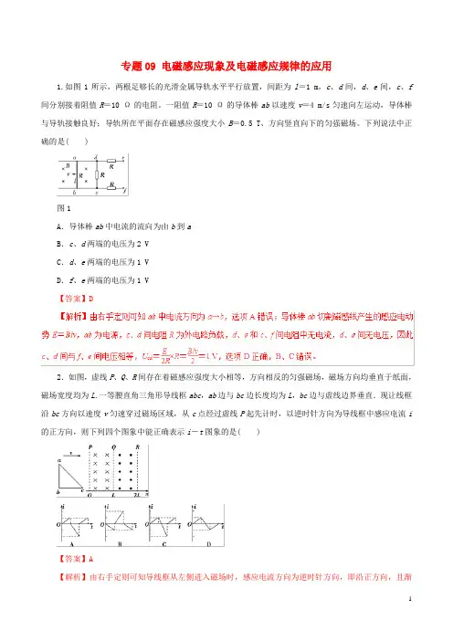 2024年高考物理考纲解读与热点难点突破专题09电磁感应现象及电磁感应规律的应用热点难点突破