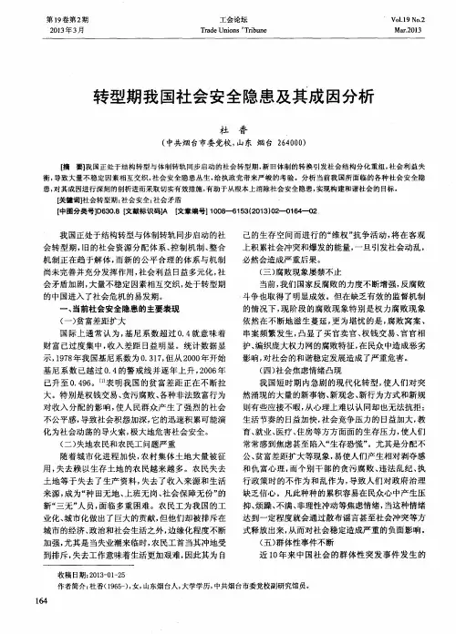 转型期我国社会安全隐患及其成因分析