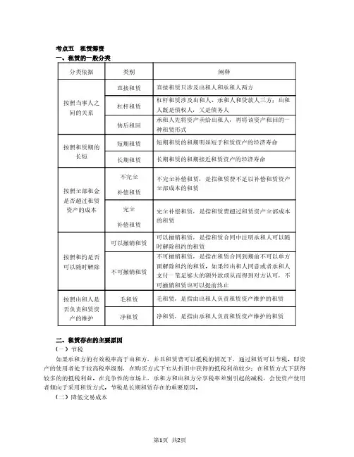 2020注会(CPA) 财管 第74讲_租赁筹资(1)