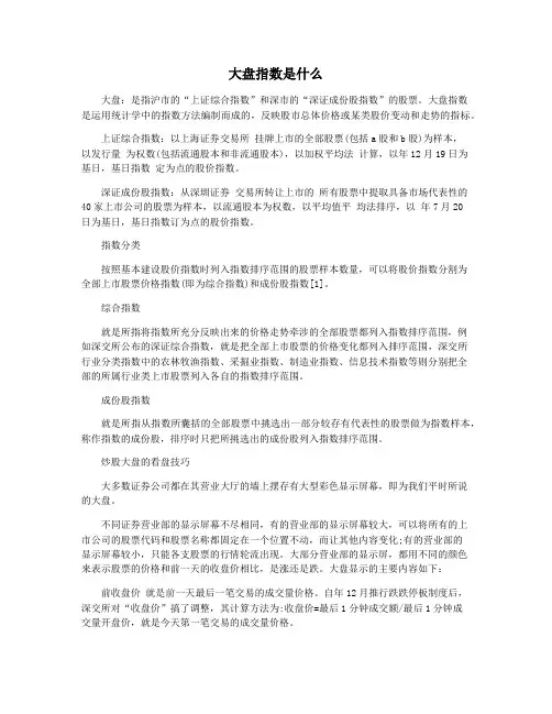 大盘指数是什么