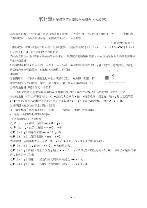 七年级下第七章数学知识点(人教版)