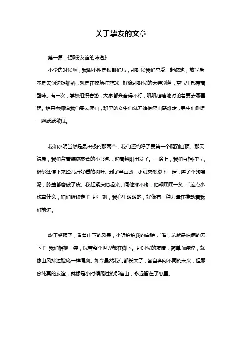 关于挚友的文章