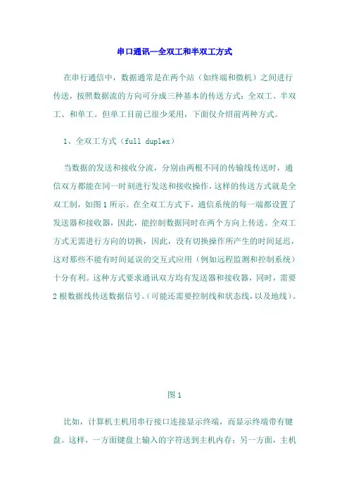 串口通讯—全双工和半双工方式