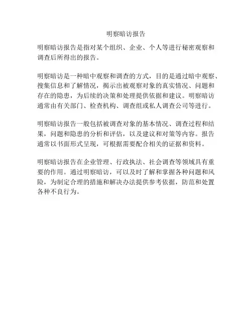 明察暗访报告