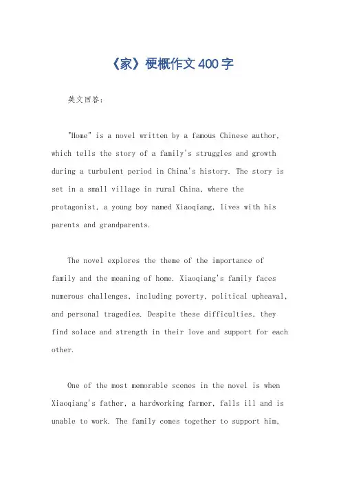 《家》梗概作文400字