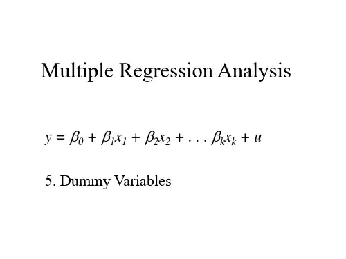 第7章 Dummy Variables 虚拟变量
