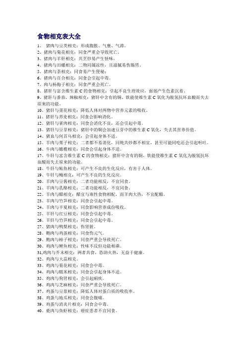 食物相克表大全