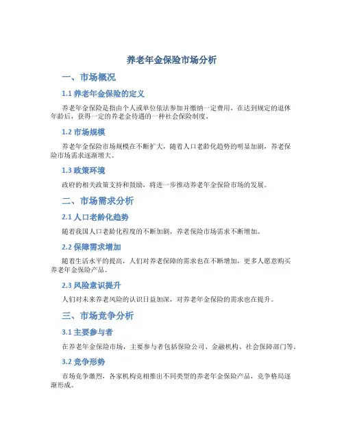 养老年金保险市场分析