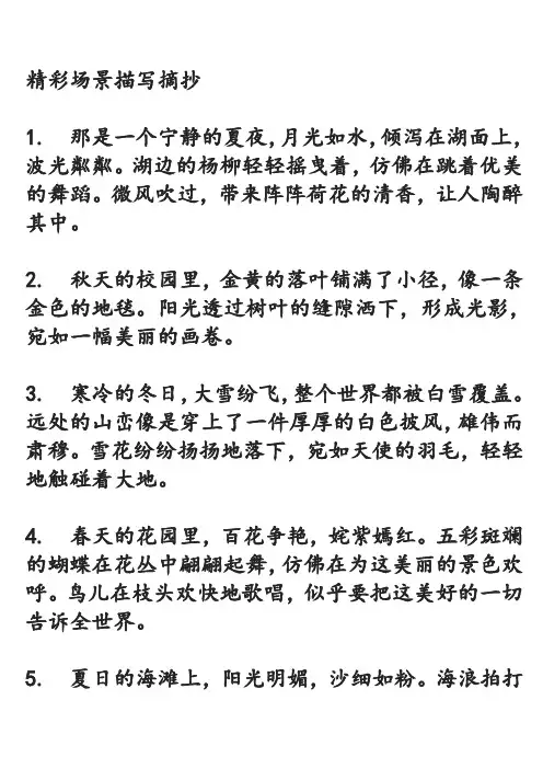 精彩场景描写摘抄