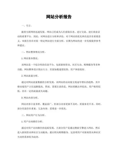 网站分析报告