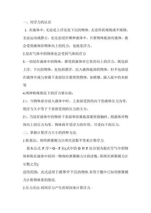 (完整版)浮力解题技巧