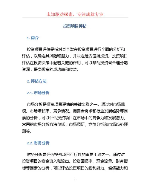 投资项目评估