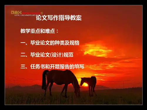 毕业论文指导教案