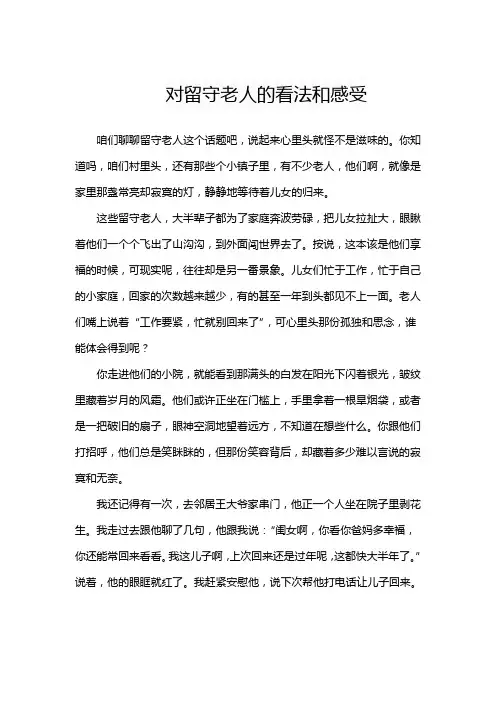 对留守老人的看法和感受