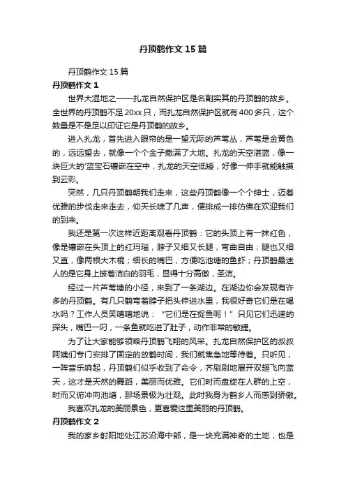 丹顶鹤作文15篇