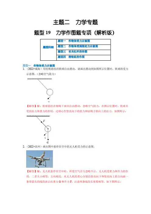 题型19  力学作图题专项(解析版)