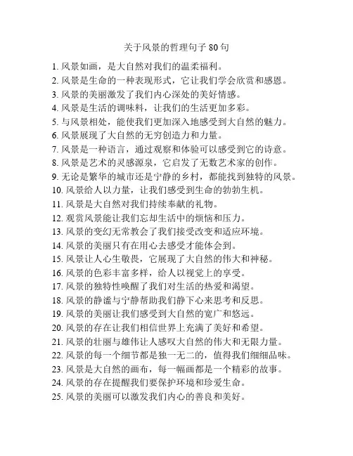 关于风景的哲理句子80句