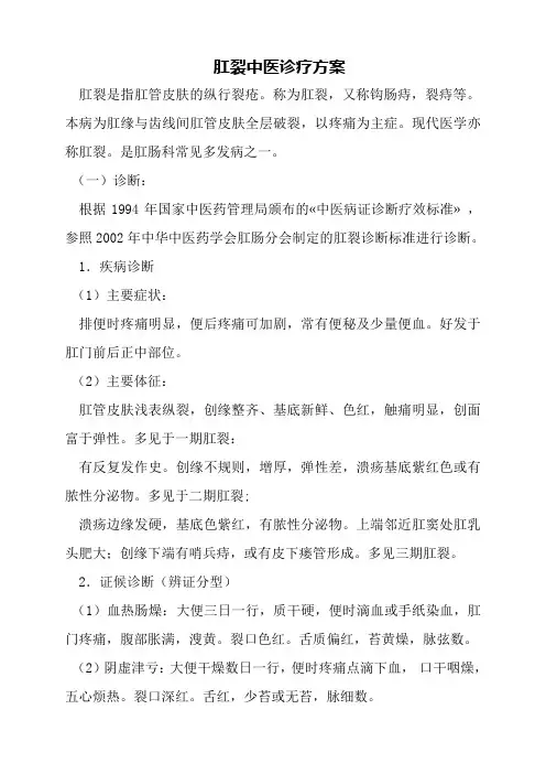 肛裂的诊疗方案分析