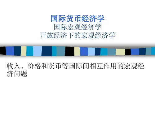 国际货币经济学国际宏观经济学开放经济下的宏观经济学