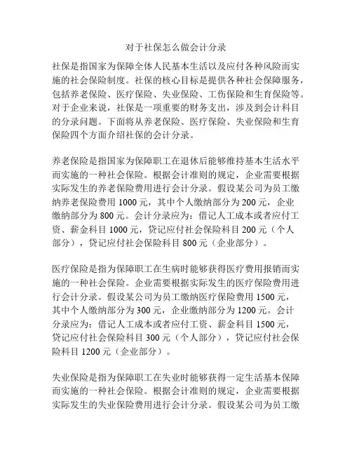对于社保怎么做会计分录