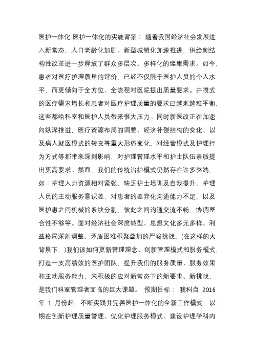 医护一体化