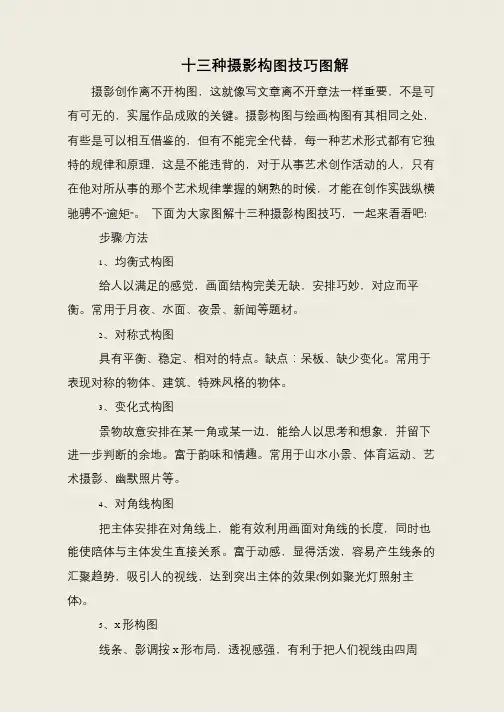 十三种摄影构图技巧图解