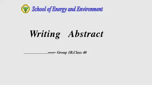WritingAbstractSCI摘要写作要点英文版