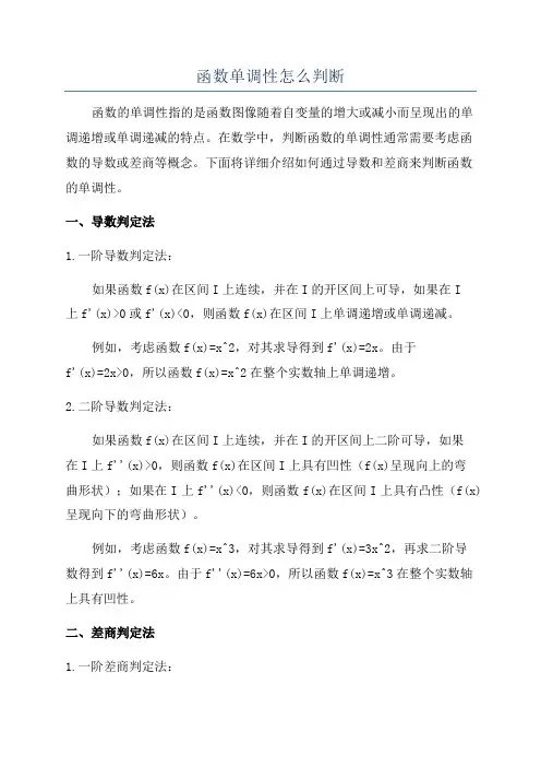 函数单调性怎么判断