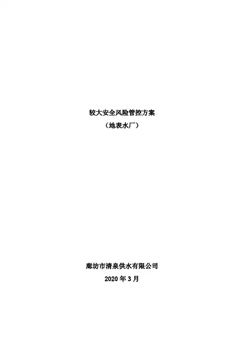 供水公司地表水厂较大安全风险管控措施工作方案