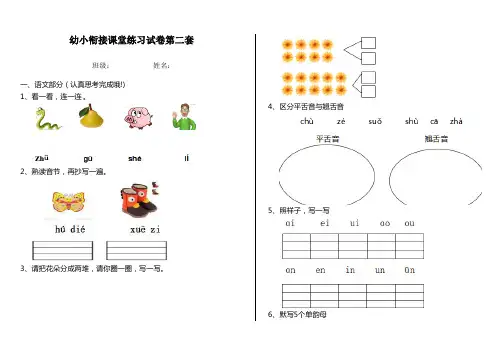 幼小衔接课堂练习试卷第二套