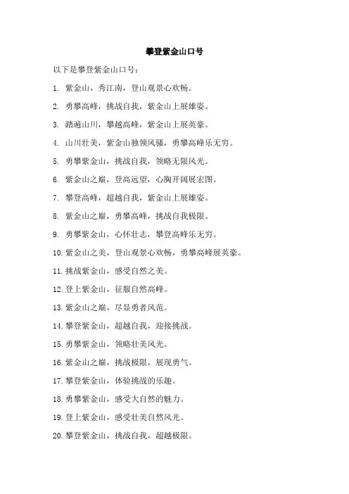 攀登紫金山口号