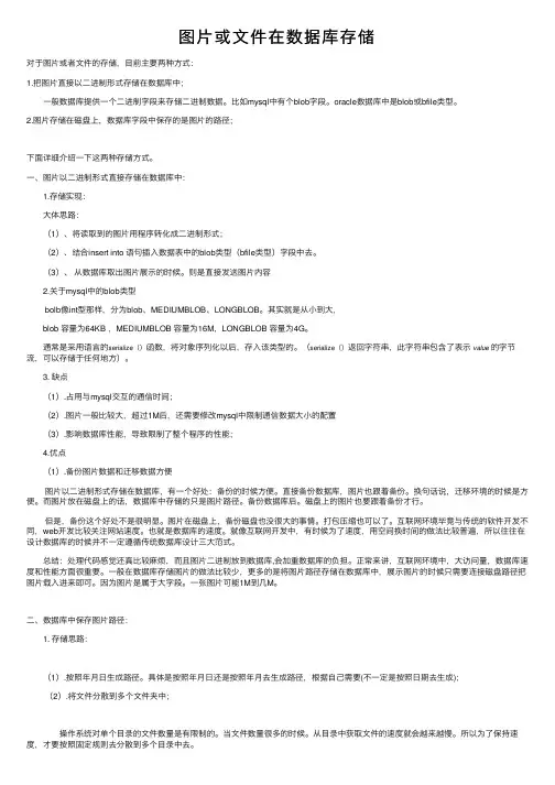 图片或文件在数据库存储