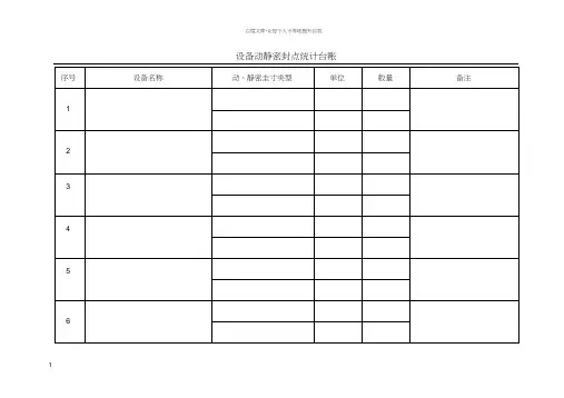 设备动静密封点统计台账