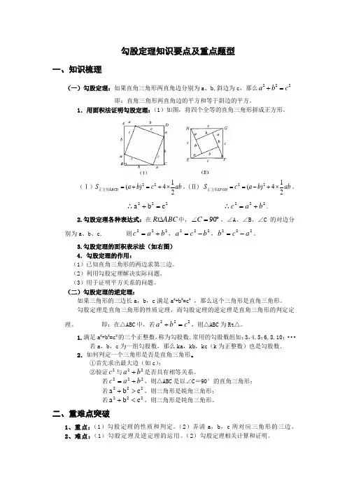 勾股定理知识要点及重点题型
