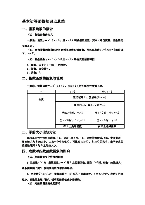 10基本初等函数知识点总结