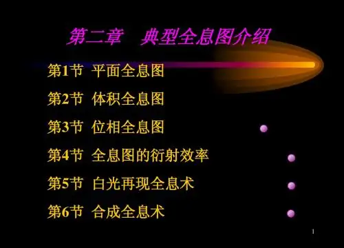 2§2体全息§3位相全息§4衍射效率
